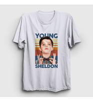 Presmono Unisex Beyaz Dizi Young Sheldon Cooper T-Shirt 507920tt