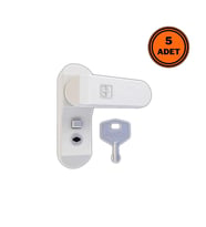 5 Adet Penkid Pvc Pencere Çocuk Emniyet Kilidi Anahtarlı Beyaz