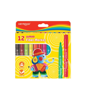 Keçeli Kalem 12 li Renk Jumbo Fiber Marker Keçeli Kalem Keyroad Keçeli Kalem Jumbo Fiber Marker