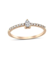 0.26 Karat Pırlanta Damla Hafif Yüzük (Rose)