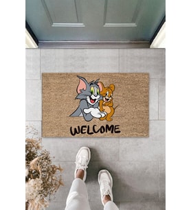 Dormot Dekoratif Dijital Baskı -kedi Ve Fare - Iç Ve Dış Mekan Paspas