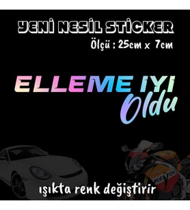elleme ön arka cam uyumlu 2adet oto sticker - ışıkta renk değiştiren hologram sticker yapıştırma