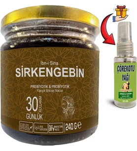 Ibn-I Sina Sirkengebin 1 Kutu Ballı Sirkeli Sarımsaklı Aromatik Prebiyotik Macun + Çörek Otu Masaj