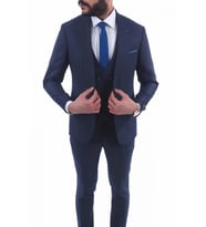 Jan Carlucci Slimfit Yelekli Drop 6 Takım (Koyu Lacivert)