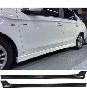 Peugeot 301 Yan Marşpiyel Seti Plastik 2 Adet Mat Siyah 2012 ve üzeri karlık+ek+bodykit