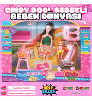Cindy Doll Bebek Dünyası Seti - Oyuncak Pusetli Bebek - Barbie Pusetli Seti - Aksesuarlı Pusetlı Beb (Çok Renkli)