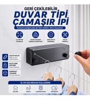 Geri Çekilebilir Çelik Çamaşır Asma İpi 4,2 Metre 20 Kg Çamaşır Kurutma İpi Çamaşır Askılığı