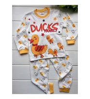 BİLGE TREND KIZ ERKEK BEBEK ÇOCUK ÖRDEK BASKILI PİJAMA TAKIMI %100 COTTON