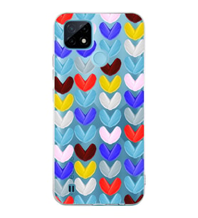 PrintiFy Realme C21  ile Uyumlu 1mm Slim Fit Water Color 1 Baskılı Şeffaf  Kılıf