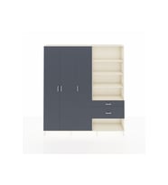 Arges Gardrop 16 Raflı 2 Çekmeceli 3 Kapaklı 220x30x243 Aytaşı-Antrasit