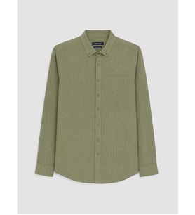 LCWAIKIKI Classic Yeşil Regular Fit Armürlü Erkek Gömlek