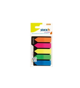 Hopax Stickn İndeks Yapışkanlı Not Kağıdı Ayraç 25 Yaprak 45x12 Ok Şekilli 5 Lİ 