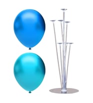 7 Çubuklu Balon Standı 40 Adet Balon ( Açık Mavi, Koyu Mavi )