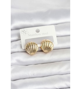 316L Çelik Gold Renk Deniz Kabuğu Model Kadın Küpe TJ-BKP11865