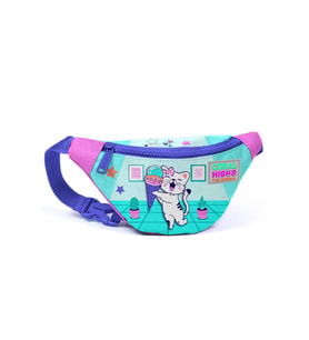 Coral High Kids Turkuaz Pembe Dondurmalı Kedi Desenli Bel Çantası 11503
