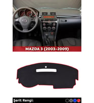 Mazda 3 (2003-2008) 3d Torpido Koruma Kılıfı - Ön Göğüs Kaplama - Kırmızı Şerit