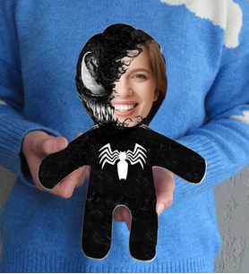 BK Gift Kişiye Özel Fotoğraflı Venom Tasarımlı Bebek Yastık, Arkadaşa Hediye-1
