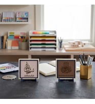 Kıymetli ve Kalıcı Bir Hatıra: “Sübhanallah” Tasarımı ve Damla Hat Bismillah İkili Objesi 10x10 cm, Açık Kahve - Yavru Ağzı
