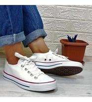 Fiyra 554 Beyaz Kısa Unisex Sneaker Keten Spor Ayakkabı