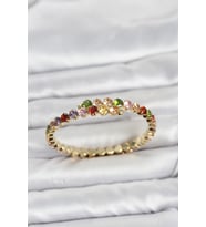 Pirinç Gold Renk Karışık Renk Zirkon Taşlı Kadın Bileklik 5886 - HPSBYI8076-4443