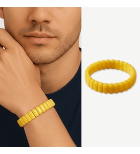Çubuk Kesim Hardal Rengi Beyrut Kehribar Erkek Rolex Bileklik