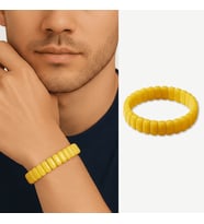 Çubuk Kesim Hardal Rengi Beyrut Kehribar Erkek Rolex Bileklik