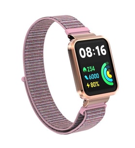 Microsonic Xiaomi Redmi Watch 2 Lite Hasırlı Kordon Woven Sport Loop Rose Gold