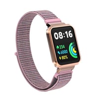 Microsonic Xiaomi Redmi Watch 2 Lite Hasırlı Kordon Woven Sport Loop Rose Gold