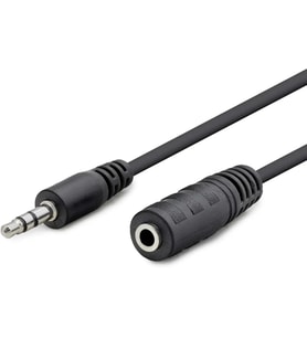 HDX1004 3.5mm TRS AUX Uzatma Kablosu 1.2 Metre - Erkek Dişi Kulaklık, Hoparlör, PC, Araba Uyumlu Stereo Ses Uzatma Kablosu, Siyah