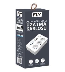 Northcity 3 Soket 3 USB Akım Korumalı Priz 2.1A Anahtarlı 2Mt Kablo (Beyaz)