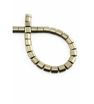 Hematit Doğal Taş Parlak Antik Sarı Kare Kesim 7x7mm Dizi [AA]