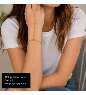 Aurelia Grace Hand Chain Bracelet Minimal Detaylı şık Şahmeran Bileklik