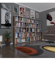 Kenzlife kitaplık süper ga 150*240*19 cvz 5 katlı 3 bölme çift bölme opsiyonlu ofis mutfak banyo dolabı arkalıksız