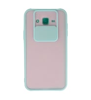 Samsung Galaxy J7 Kılıf Palm Buzlu Kamera Sürgülü Silikon - Turkuaz