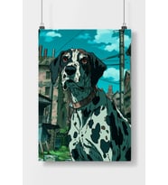 Köpek Anime Tarzı  Poster Çerçevesiz Parlak Kağıt