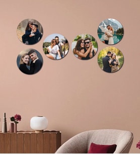 Kişiye Özel 6 Fotoğraflı Yuvarlak Mdf Tablo