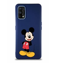 Realme 7 Pro Soft Premier Kapak Mickey Mouse-B Tasarımlı Silikon Kılıf - Lacivert (Şeffaf)