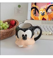 Disney Karikatür Goofy Kafa Kahve Fincanı Aksiyon Figürü Oyuncak Seramik Modeli Yüksek
