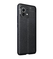 Xiaomi Mi 11 Deri Görünümlü Silikon Siyah