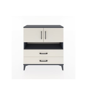 Arges Şifonyer 3 Raflı 2 Çekmeceli 2 Kapaklı 88x30x96 Antrasit-Aytaşı