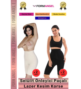 #Korse Lazer Kesim Dikişsiz İz Göstermeyen Toparlayıcı Kaymaz Selülit Önleyici Paçalı Korse 4'lü Set