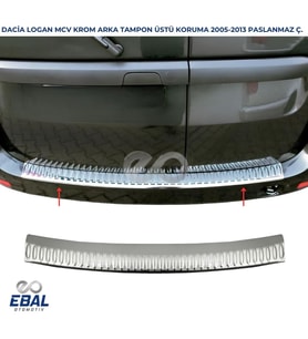 Dacia Logan Mcv Krom Arka Tampon Üstü Koruma 2005-2013 P. Çelik