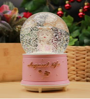 Elegant Life Işıklı ve Müzikli Kar Küresi Büyük Boy (Pembe)