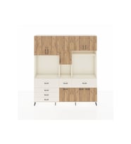 Arges Dolap 10 Raflı 6 Çekmeceli 8 Kapaklı 220x30x243 Aytaşı-Çam/Aytaşı