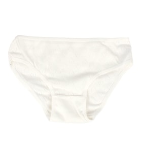 Kız Çocuk Ekru Jakarlı Kalp Desenli Külot