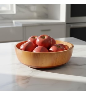 Doğal Akasya Ahşap Salata ve Meyve Kasesi – 28 cm Büyük Boy Yuvarlak Sunum Tabağı, Çerezlik ve Dekoratif Mutfak Kasesi