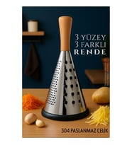 El Rendesi - Konik Tip Ergonomik 3 Taraflı Profesyonel 304 Paslanmaz Çelik 722920