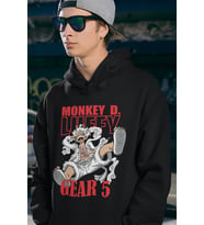 Monkey D. Luffy Gear 5 Baskılı Unisex Oversize Anime Hoodie