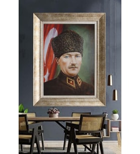 Gümüş Çerçeveli Atatürk Tablo za443