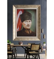 Gümüş Çerçeveli Atatürk Tablo za443
